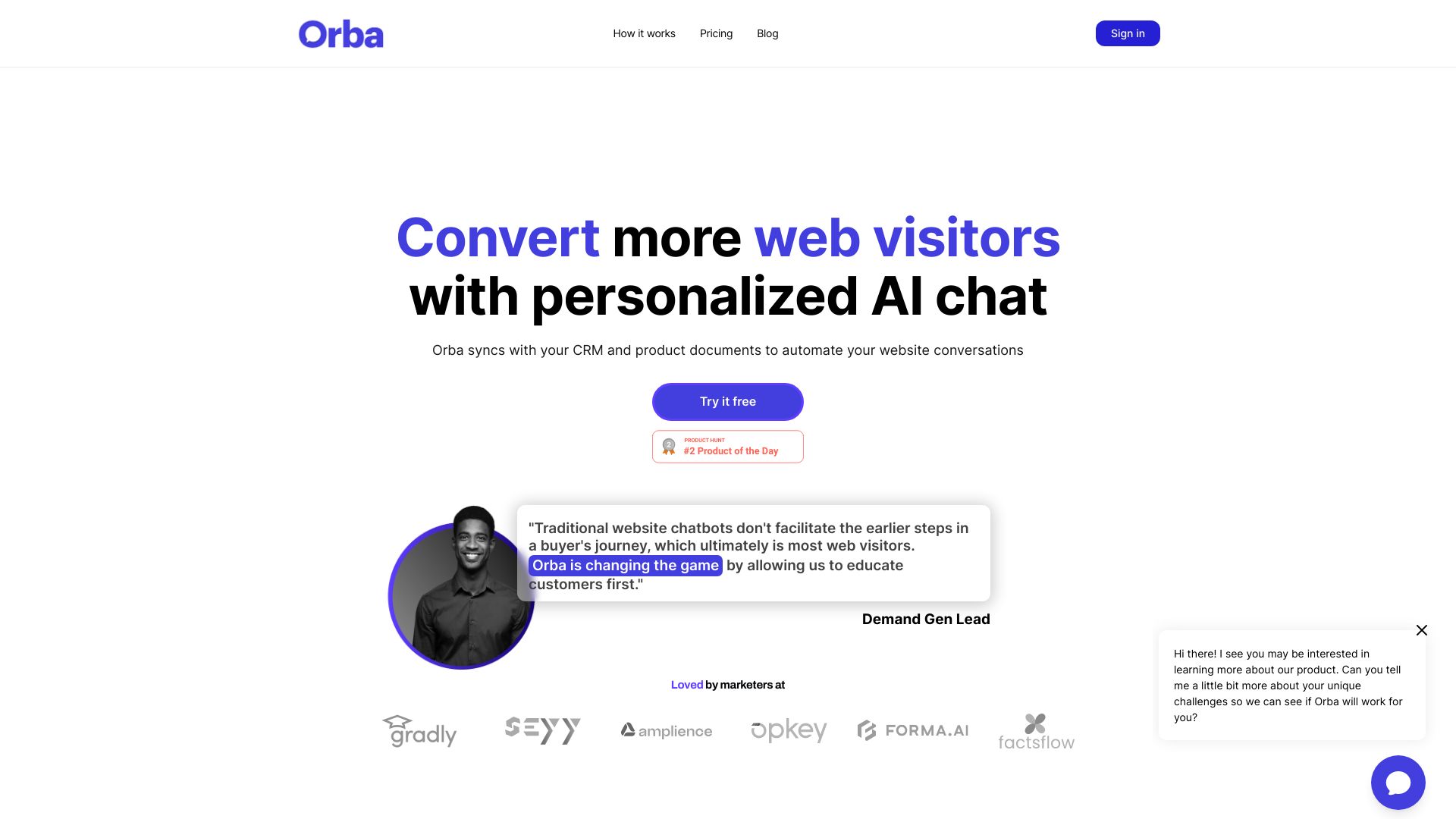 Orba AI chatbot