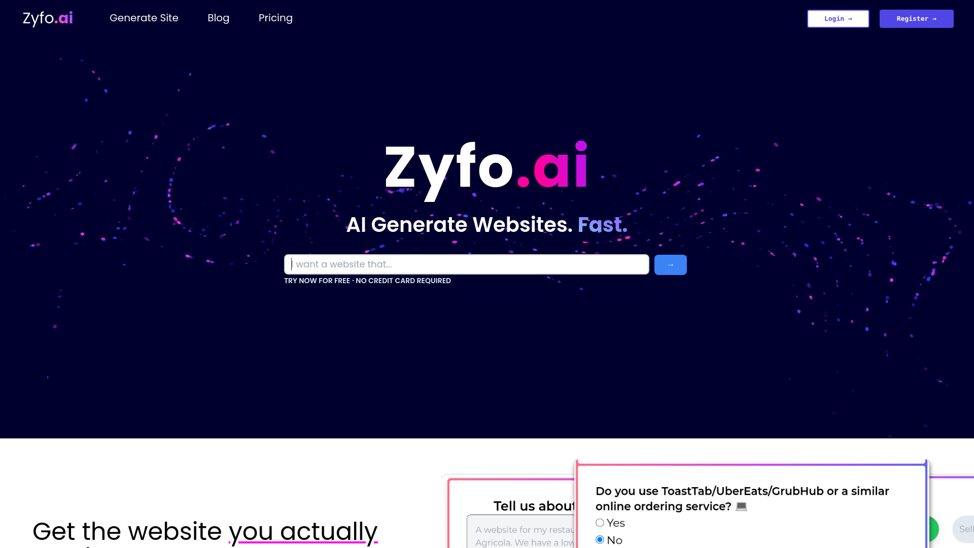 Zyfo AI Website Generator