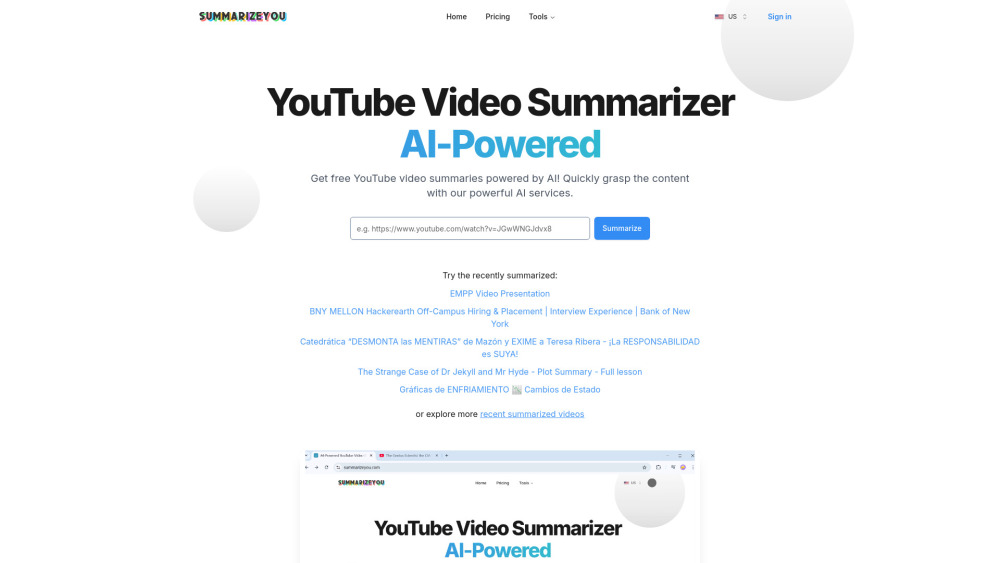 YouTube Video Summarizer AI-Powered