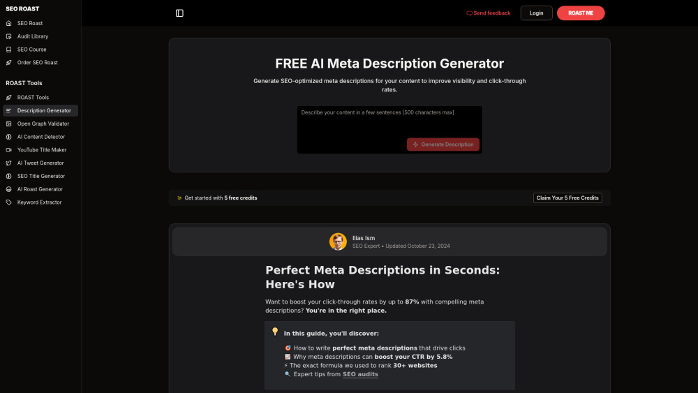 FREE AI Meta Description Generator