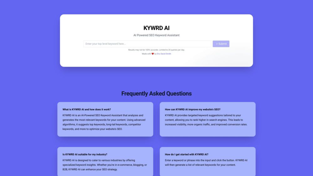 KYWRD AI - AI Powered SEO关键词助手