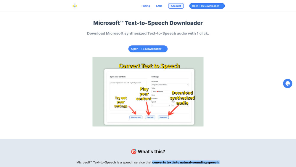 Microsoft Text-to-Speech Downloader