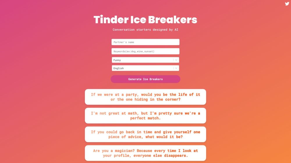 Tinder Ice Breakers AI