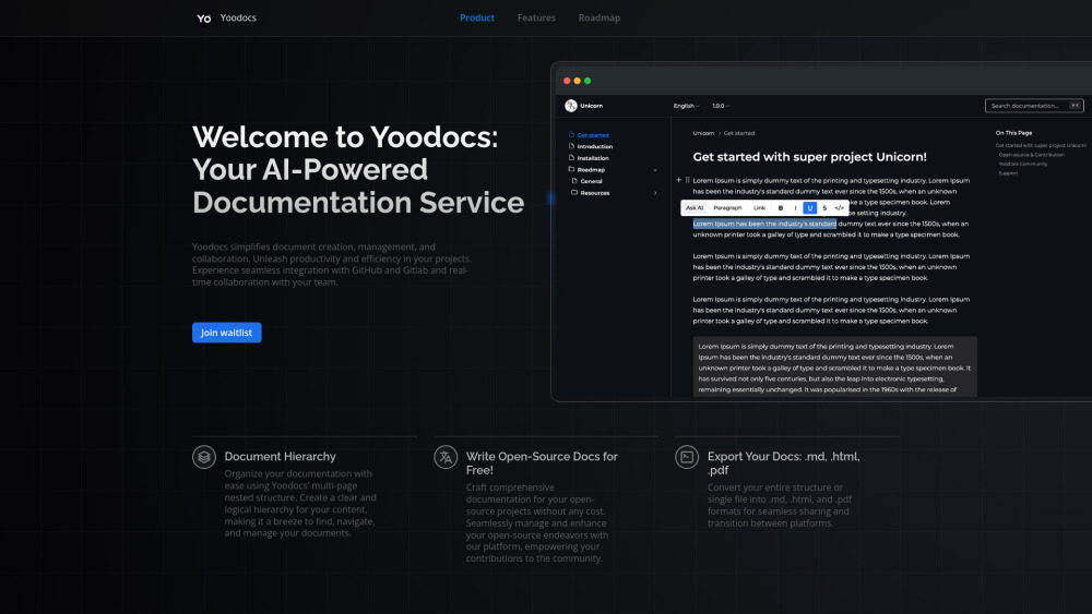 Yoodocs - Your Smart AI-Powered Documentation Service