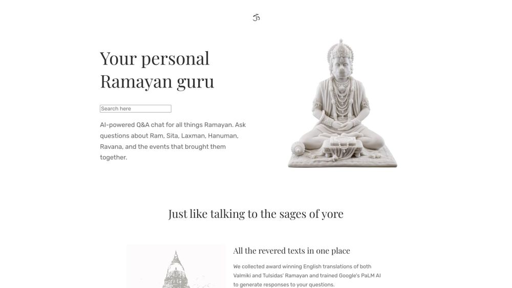 Generative AI chat for the Ramayan's english translation